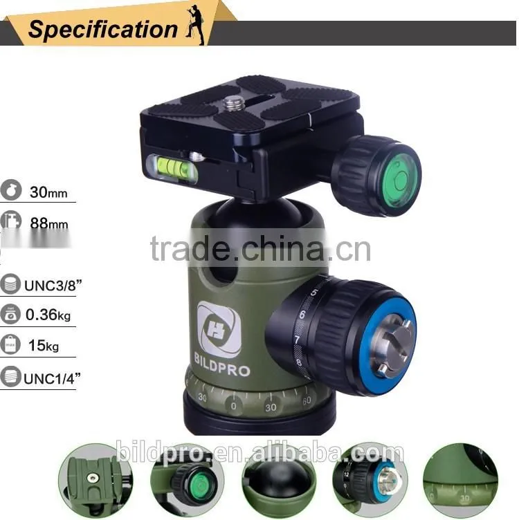 BILDPRO Professional Tripod Carbon Fiber Camera Stand Video Tripod Extendable DSLR Tripod