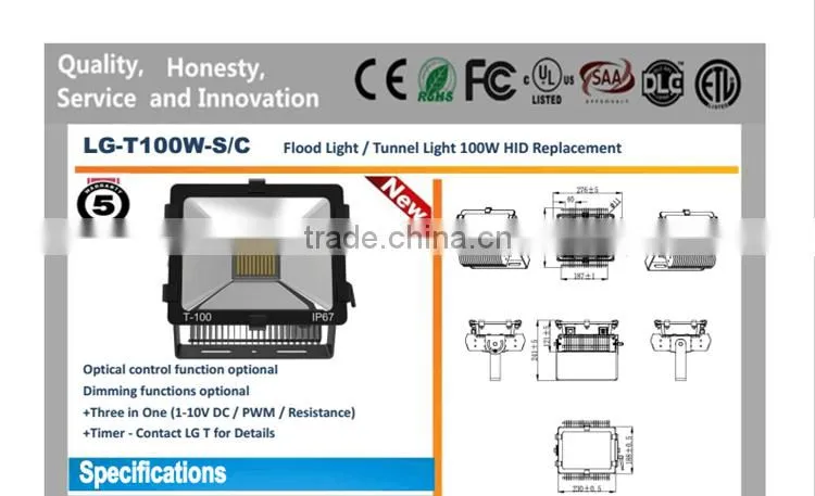 2016 New Technology Exterior Focos LED Floodlight 100W