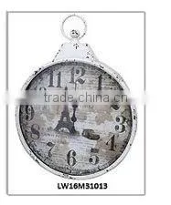 Round Home Goods Vintage Rustic Metal Wall Clock