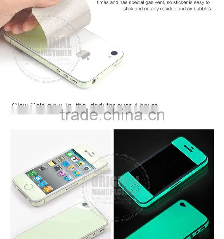 glow in the dark sticker for iphone 4/4s