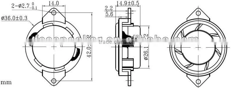 35mm 3ohm 4W micro neodymium audio speaker