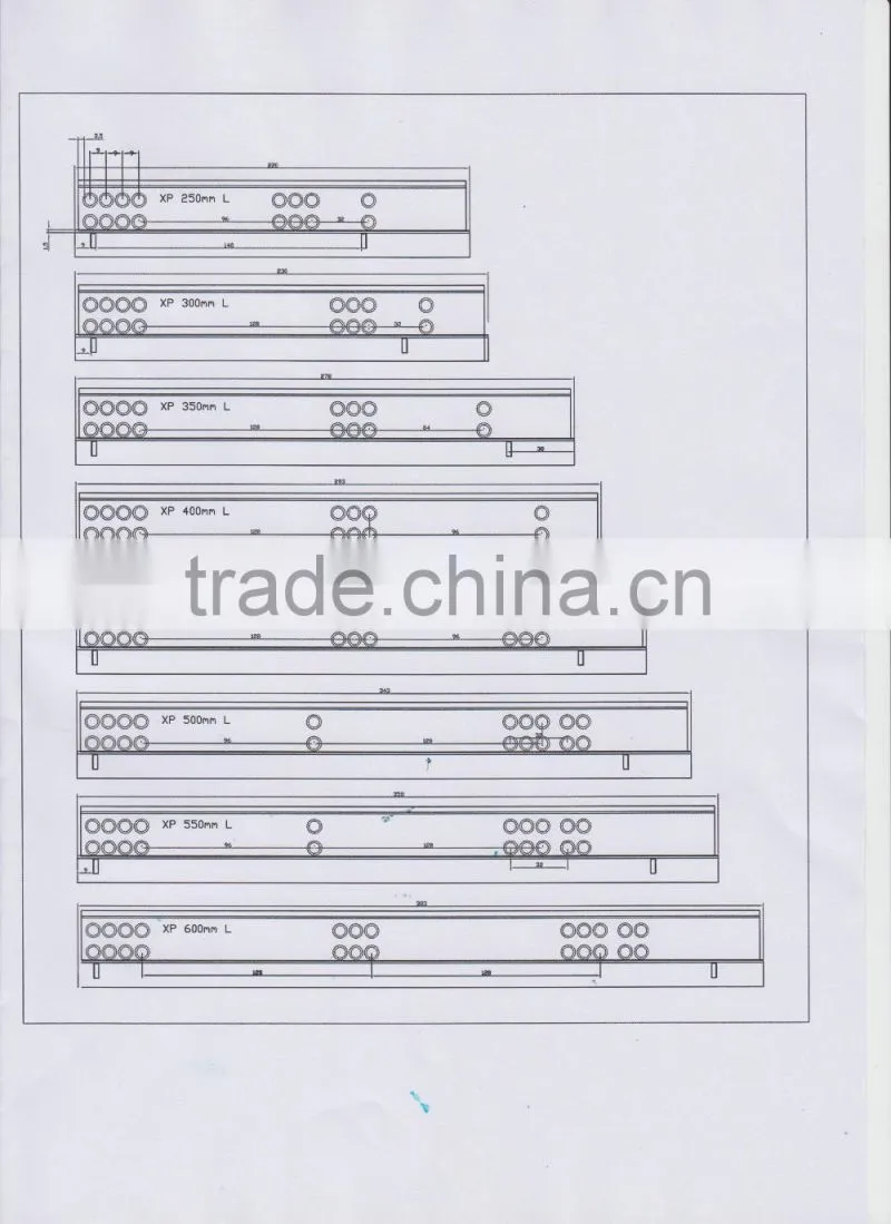 Heavy Duty soft closing blum type concealed slide drwaer slide