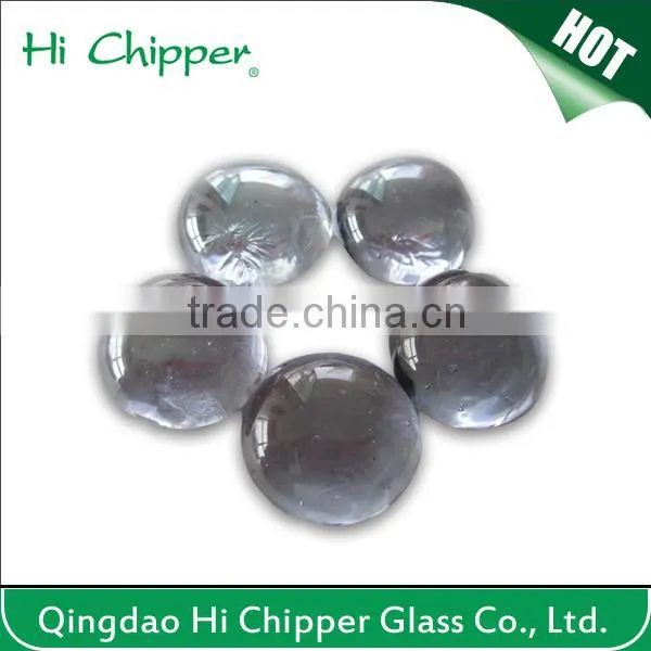 Yellow decorative glass pebble gems for fire pit