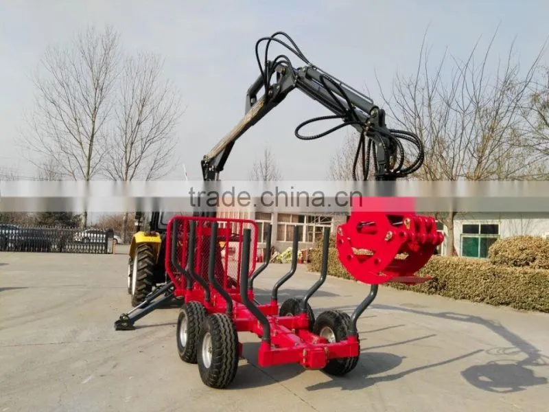 Hot sale in America!! ATV/ Tractor tow log trailer with crane diesel/gasoline engine