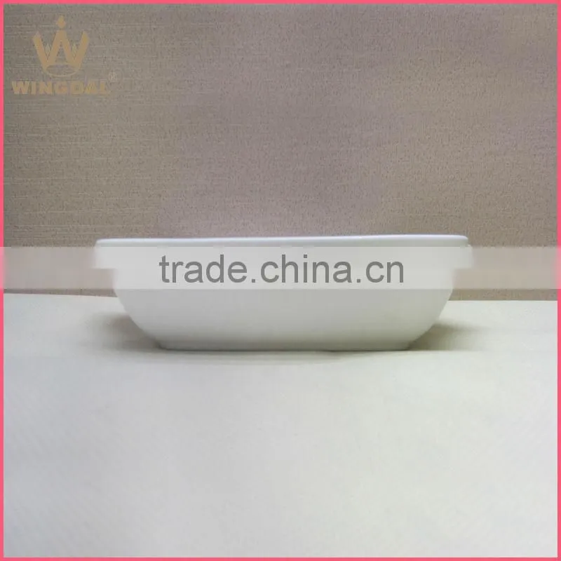 pure white square ceramic ovenware with ears