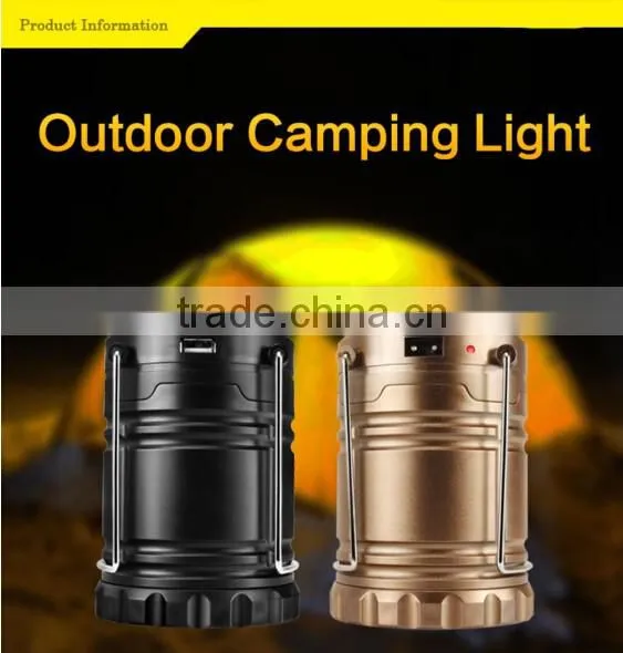 Portable&rechargeable led solar camping light with cellphone charger