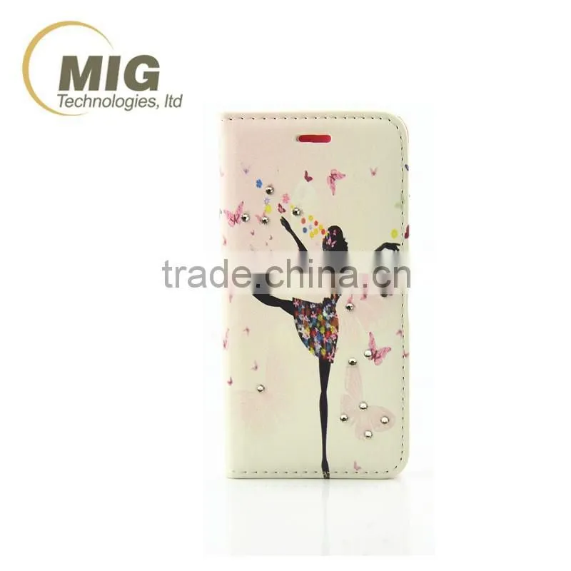 Happniess Girl leather case, wallet case stand cover for iphone 7, for new iphone cover