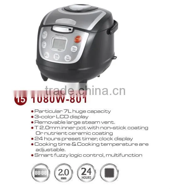 5L multi rice cooker with 24hrs preset time IMD panel and the LCD display