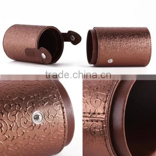 High Quality Brown Makeup Brush Case Bag Cosmetic Brushes Cup Holder Case