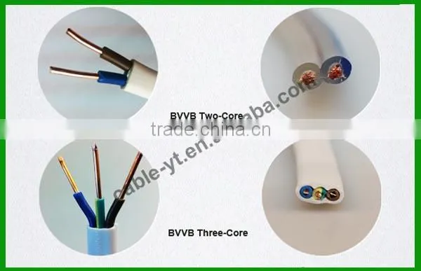Solid or Stranded Annealed Copper Twin/ Three Core Flat Cable