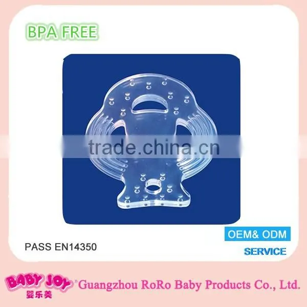Durable transparent silicone baby teether toy wholesale in china