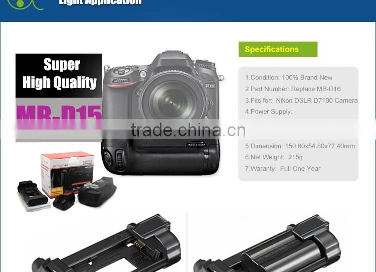 for Nikon MB-D15 Grip Multi Battery Power Pack for D7200 & D7100 Digital SLR Cameras