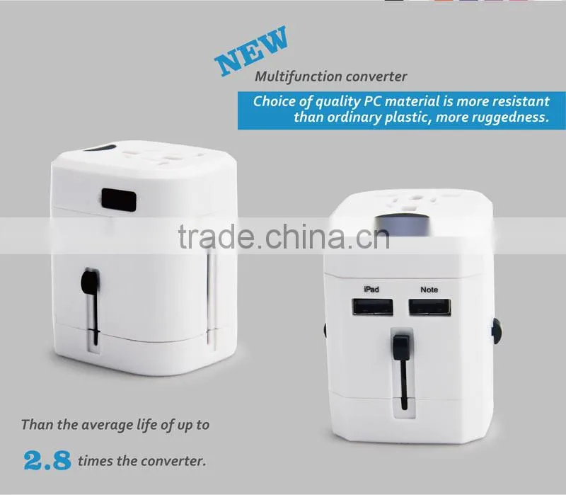 universal usa travel adaptor with electrical switch socket 2500Ma