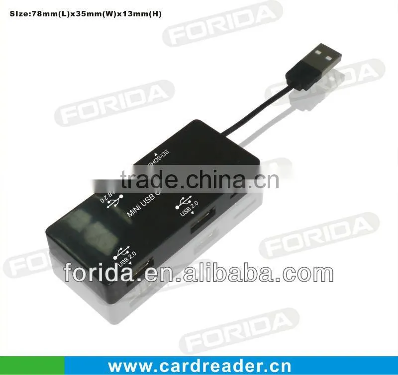 Mini USB 2.0 combo Notebook USB Hub & Card reader