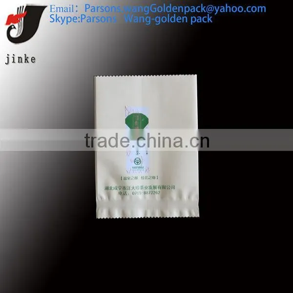 Back closure ruffled tea bag