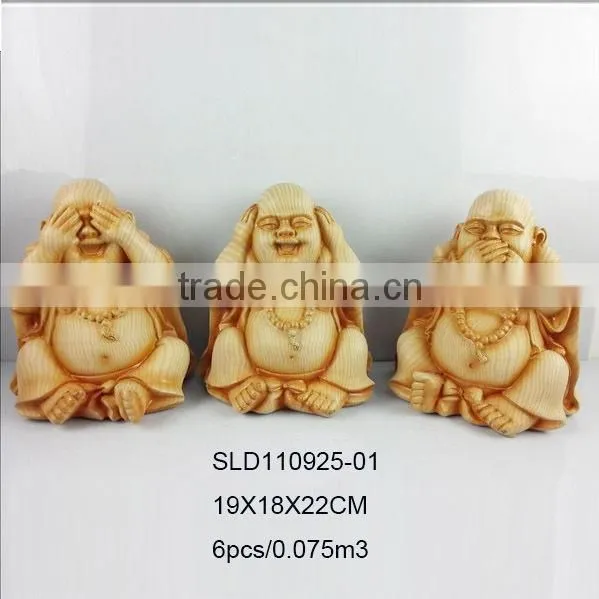 Wooden finish buddha statue home decoration for sale