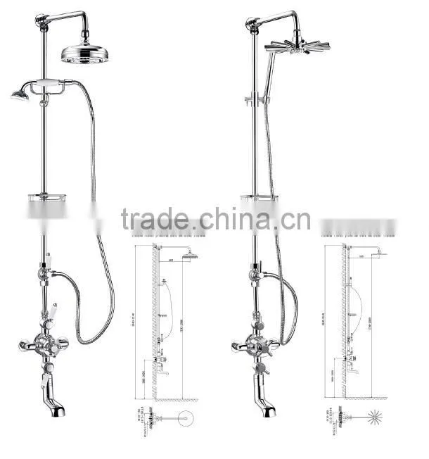 Luxury Brass Shower Set, Rain Head Shower, Thermostatic Shower