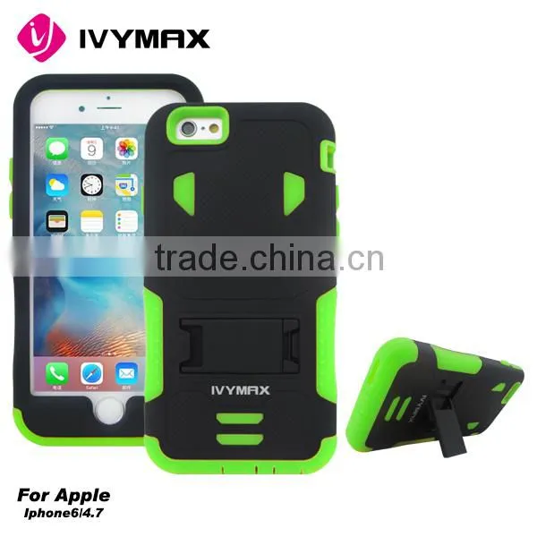 IVYMAX Wholesale PC Silicone 2 in 1 stand case for iphone 6s