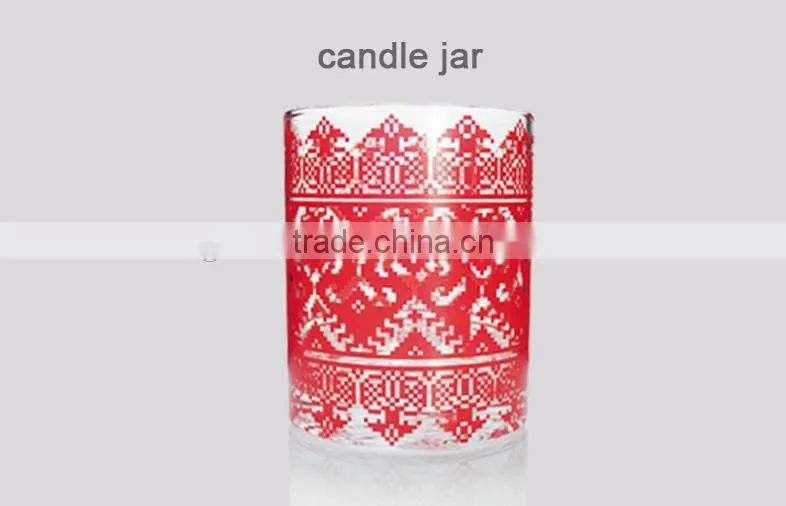 Best Selling High quality colorful decal glass candle jar