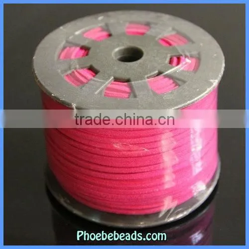 Wholesale New Arrival 2.7mm Hot Pink Faux Flat Suede Cords SC-1051