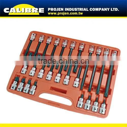 CALIBRE 32PC 1/2" drive S2 steel Ribe Profile Bit Set