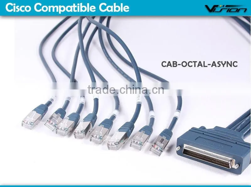 10ft CAB-OCTAL-ASYNC Cisco Compatible 8-Lead Octal Cable 68-Pin to 8-Male RJ45s 72-0845-01