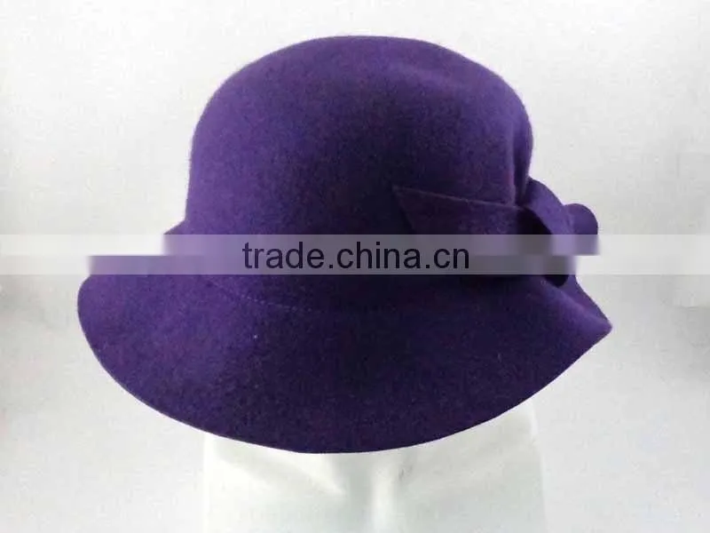 WL-150 100%Wool felt bowler hat for elegant women