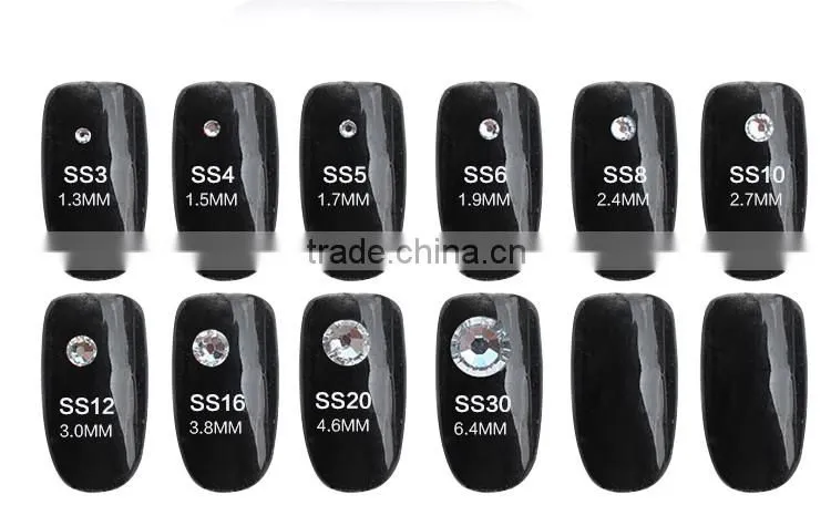 1440pcs SS3 to SS40 Clear Crystal Stone flatback Nail Art Rhinestone
