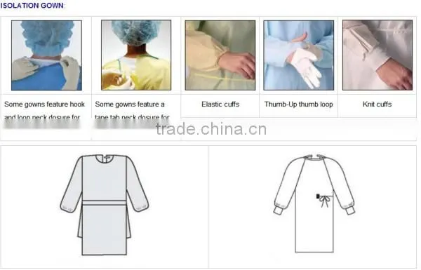 Best selling disposable anti-blood operation gown