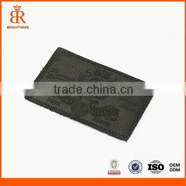 Decorative clothing patches jeans leather patch with metal patch leather bag