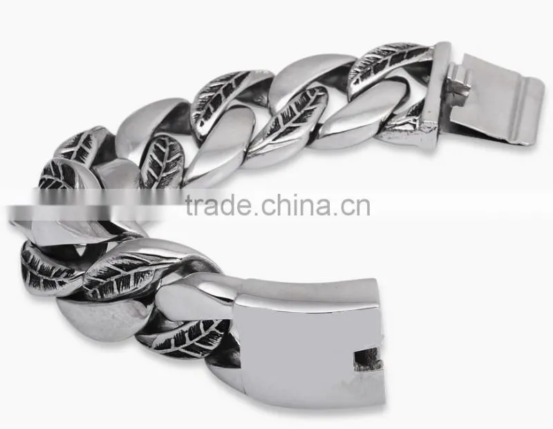At present popular titanium steel bracelets and bangles for big wrist ,heavy men's bracelet, AB062