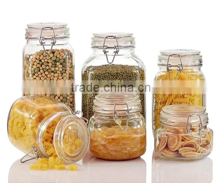 Hot Sale Borosilicate Glass Jar With Plastic Airtight Lid Glass Canister