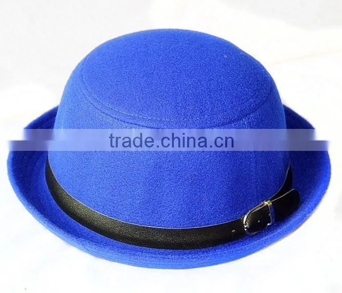 New Style Top Selling Black Fedora Hat With White Band