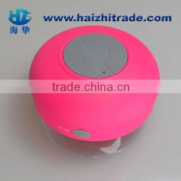 Most popular bulit-in li-ion battery bluetooth waterproof mini speaker and sucking disc function