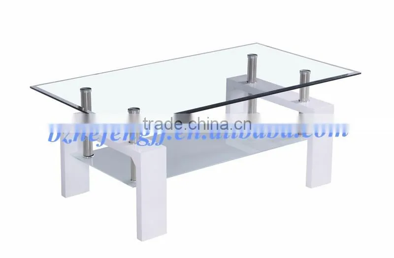wholesale modern glass coffee table with mdf legs
