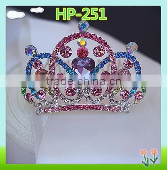 Wholesale bling rhinestone girls tiara crowns, small girls crowns