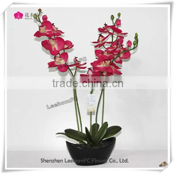 Plastic Fabric Orchid Flower Decorative Artificial Flower