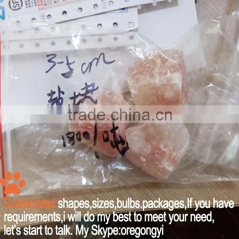 Highest grade Himalayan 3-5cm specification Pink salt chunks for salt room decoration salt lumps price