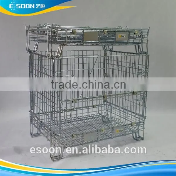 Industry foldable steel wire basket for Warehouse Storage