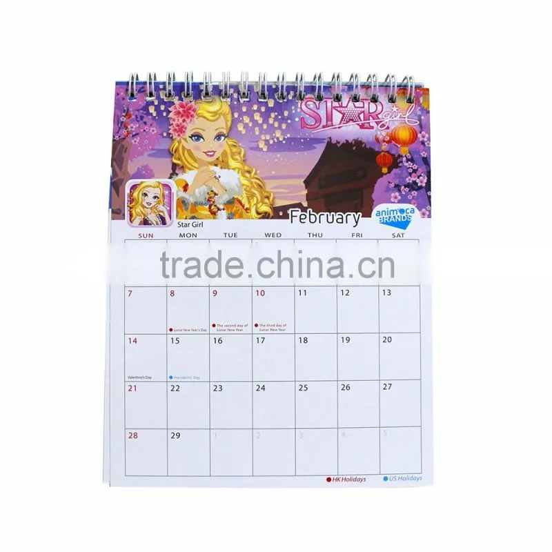 Hot new elegant yearly/monthly table calendar 2017