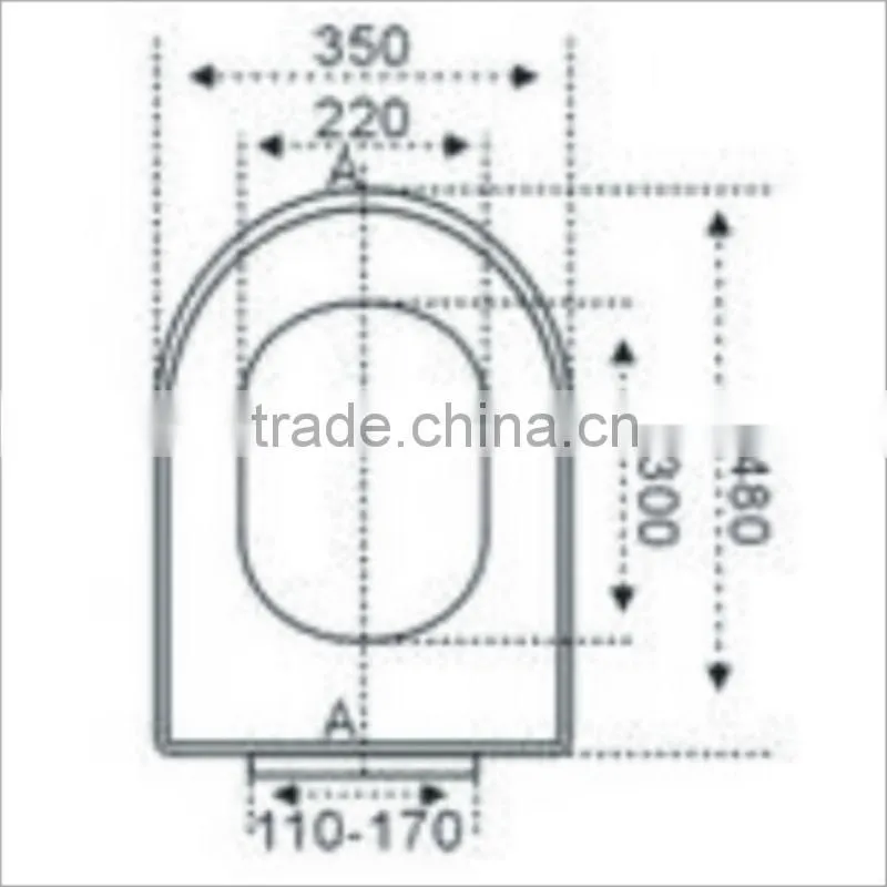 PP Material Metal Feet padded toilet seat 1054