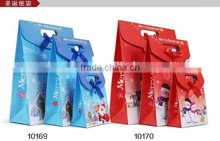 christmas gift Paper Bags With Velcro Closure