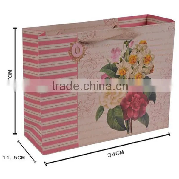 Antique Flower Printing Paper Shopping Bag