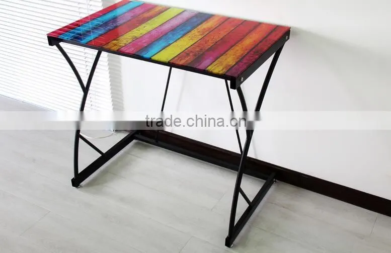 contemporary rainbow Computer Desk/ stainless steel frame