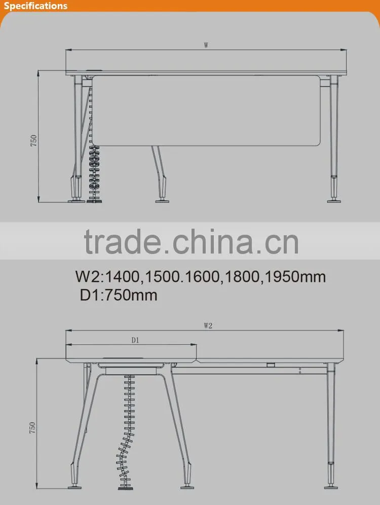 Made in china simple l shaped office desk