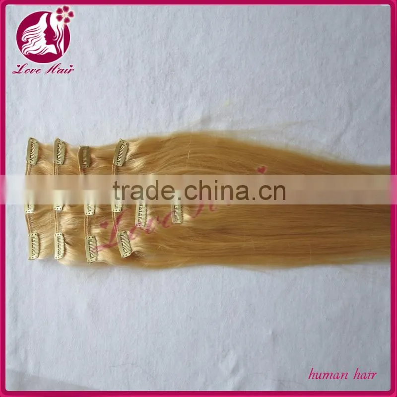 Clip in human hair silk straight hair clip in hair extensions for black women