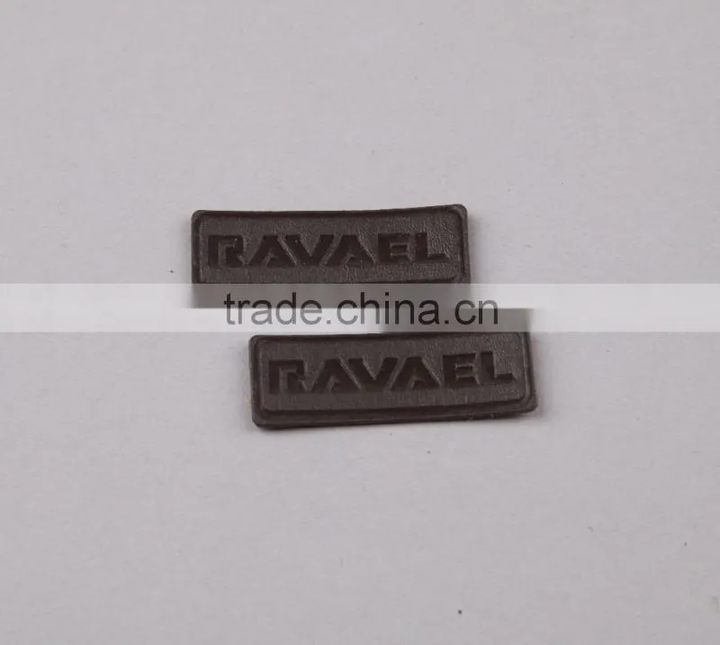 Hot Sale Factory Supplies Embossed Logo Faux Leather Patch Label