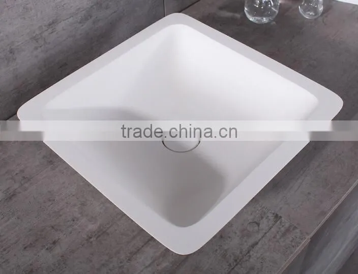 Pure Acrylic Solid Surface Wash Basins,artificial stone resin basin ,Wall mounted acrylic solid surface basin