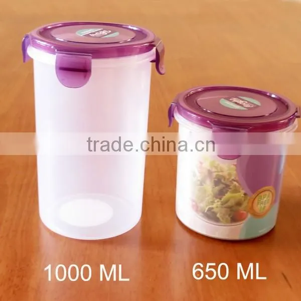 750ml cylindrical food storage container with airtight lid