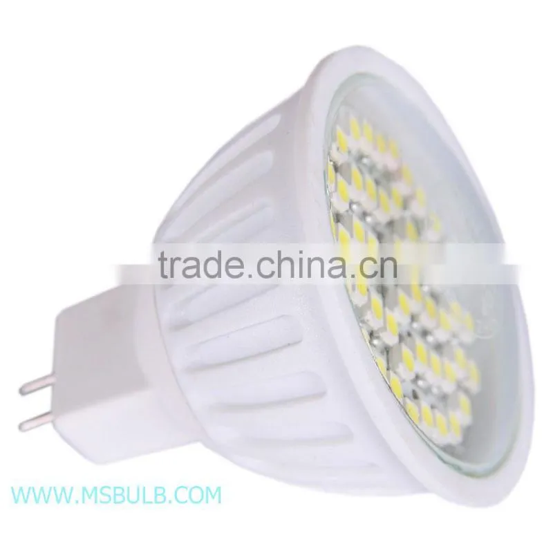 MR16 led spotlights GU5.3 12V 3W led mr16 bulbs SMD2835 with PC cover
